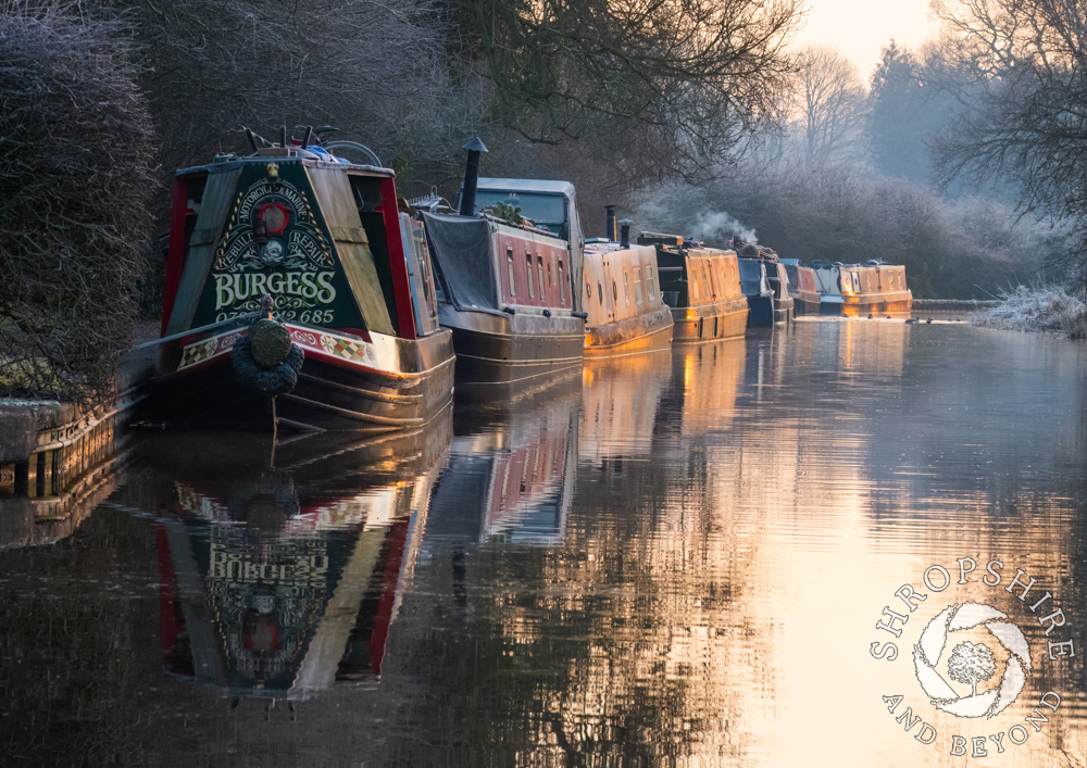 Ice and frost on the canal at Ellesmere